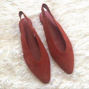 EVERLANE THE V SLING BACK SUEDE FLAT